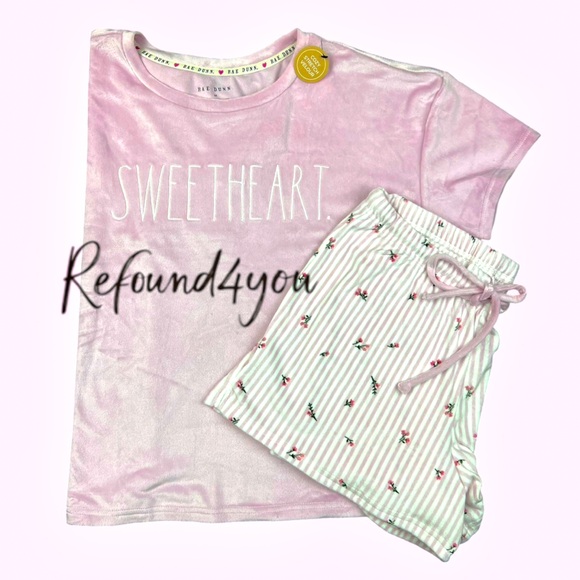 Rae Dunn Other - Rae Dunn - ‘Sweetheart’ Velour Pajama Set. SZ: M,L,XL. NWT. Firm!